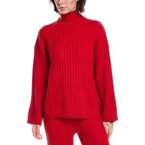Estellina Womens Turtleneck Sweater, Red